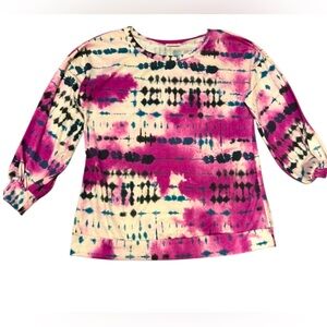 Viamor Brand French Terry Purple Tie Dyed top.